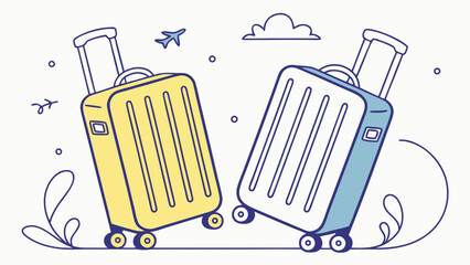 Rolling Suitcases Travel Bags Vacation Journey Adventure Departure Airport Trip Holiday Illustration.