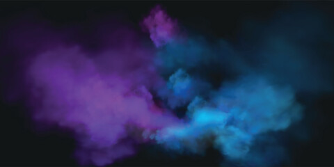 modern blue smoke on black background. vector art
