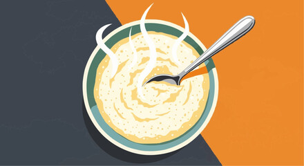 National grits for breakfast day september 2nd vector delicious creamy soup recipe homemade cooking ideas healthy food nutrition gourmet cuisine culinary delight bowl spoon