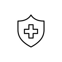 Fototapeta premium Healthcare shield icon representing medical protection, safety, and health insurance concept for digital and print designs, vital for wellness applications