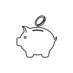 Obraz premium Piggy Bank Icon A Simple Illustration of Savings and Financial Concepts