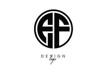 EF Circular Monogram Logo Modern Black & White Emblem for Luxury Branding & Elegant Visual Identity