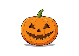 Cartoon Jack O Lantern with Triangular Eyes and Smiling Mouth for Halloween Celebration