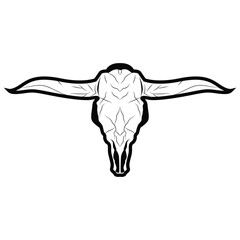 vintage retro design concept with longhorn logo illustration horn symbol from old ranch concept template in west texas