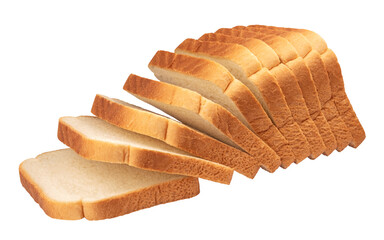 Sliced ​​bread isolated on transparent background.