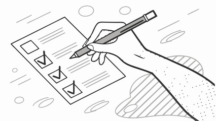 Checklist hand writing document form task to-do checkboxes complete finished planning organization management business office work productivity efficiency success goal achievement schedule agenda app.