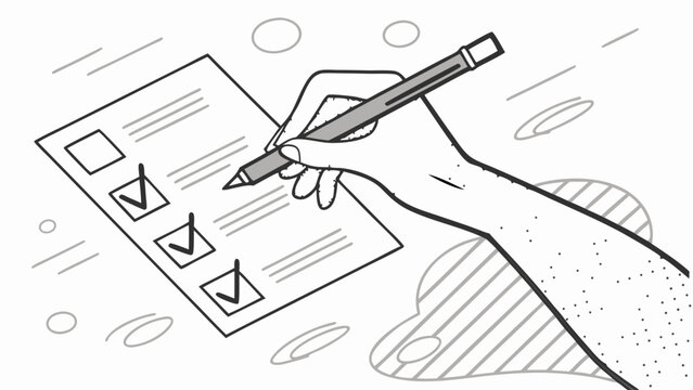 Checklist hand writing document form task to-do checkboxes complete finished planning organization management business office work productivity efficiency success goal achievement schedule agenda app.