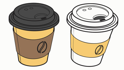 Disposable Coffee Cups To Go Coffee Cafe Beverage Hot Drink Take Away Container Coffee Shop Cafe Illustration Coffee Design Menu Graphic Beverage Icon Simple Design Minimalist Style Takeaway Cup Coff.