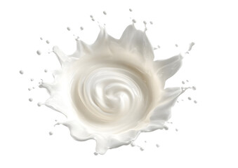 Obraz premium A dynamic splash of creamy white liquid, capturing the essence of fluidity and motion. Perfect for food-themed projects and advertisements.