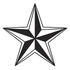 Black and white geometric star symbol icon shape