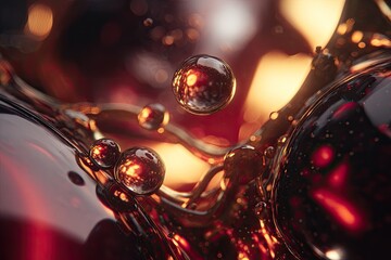 Abstract fluid, vibrant colors, and spherical shapes