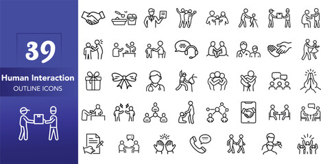 Business Team - line vector icon set. Pixel perfect. Editable stroke. Diverse People Engaging in Various Activities. Collaboration Icon Set