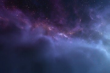 Obraz premium Deep space nebulae, swirling hues of violet, purple, and blue, dotted with distant stars