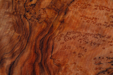 close up of olive wood cutting board