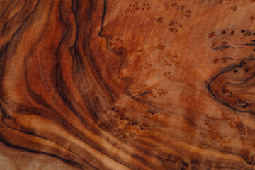 close up of olive wood cutting board