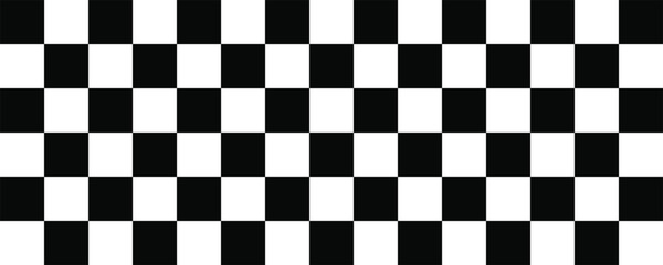 Seamless Black and White Checkerboard Pattern Background