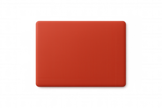 Simple red rounded rectangle on a transparent background, perfect for minimalist designs, presentations, or web projects