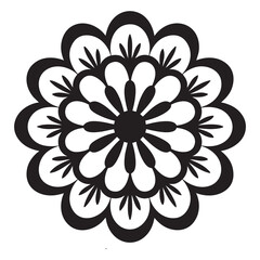 Layered Mandala Silhouette Artwork Featuring Symmetrical Geometric And Organic Forms In Dense Black Cluster