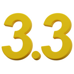 Naklejka premium 3D Yellow 3.3 Sale Icon