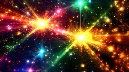 Fototapeta premium Colorful explosion of light in space.
