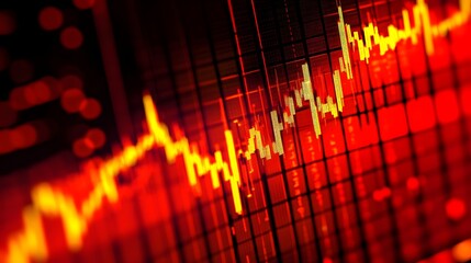 Close-up of a  market chart display.