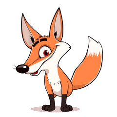 Obraz premium 3d funny cartoon sly fox, isolated, on a white background. Comic character, funny print, illustration for ironic advertising, sketch for a logo.