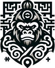 Decorative_Gorilla_Head_Illustration_–_Tribal_Style_Angry_Ape_Vector