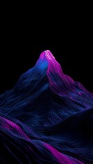 Abstract Mountain Peak with Neon Waves