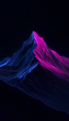 Abstract Mountain Peak with Neon Waves