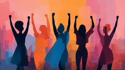 Women rights and Female reproductive right social movement or gender equality for woman justice as a community united together for reproduction freedom and abortion issue