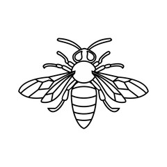 Minimalist Bee Outline Drawing Vector Illustration