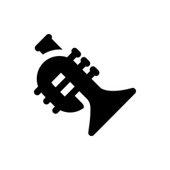 Silhouette of a trophy with rounded handles and a pedestal base in solid black color against white background