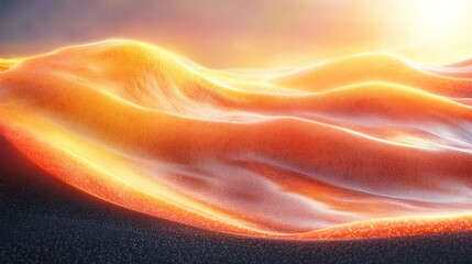 A vibrant, flowing landscape resembling molten lava under a warm light.