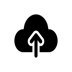 Black circle with white dots around the edge and a white arrow pointing upwards in the center area