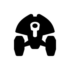 Black shield icon featuring a white person silhouette representing user profile protection online privacy
