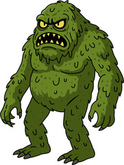 Swamp monster halloween character cartoon