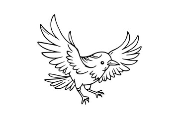 Simple Line art Pigeon vector illustration- cartoon character of Pigeon Png- vector of bird icon