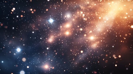 Colorful space nebula with sparkling stars.