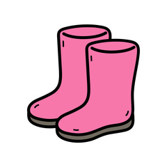 Cute Pink Rubber Boots for Children and Toddlers