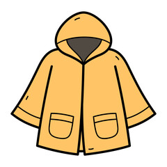 Bright Yellow Raincoat with Hood and Pockets