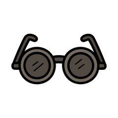 Classic Stylish Round Eyeglasses Icon Design