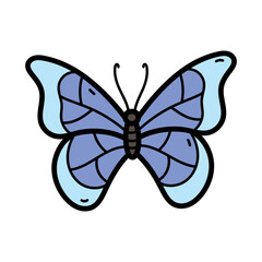 Colorful Butterfly Illustration with Blue Wings