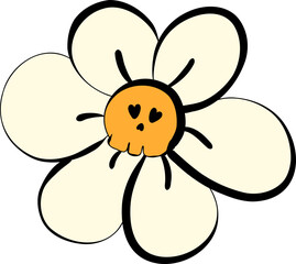 Clipart hand drawn for Halloween decoration, flowers. cute hand drawn design for print, wallpaper, fabric design and deco celebration. Vector file.

