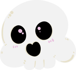 Clipart hand drawn for Halloween decoration, skull. cute hand drawn design for print, wallpaper, fabric design and deco celebration. Vector file.

