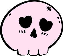 Clipart hand drawn for Halloween decoration, skull. cute hand drawn design for print, wallpaper, fabric design and deco celebration. Vector file.

