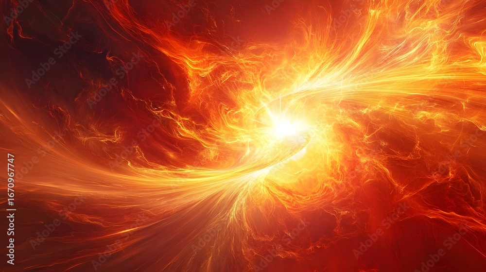 Wall mural fiery abstract design with swirling patterns of intense heat.