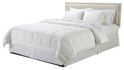 white bed with pillows