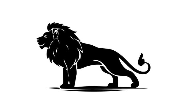 Vector animal silhouettes, including a black horse and a wild lion, are great for a design or an illustration