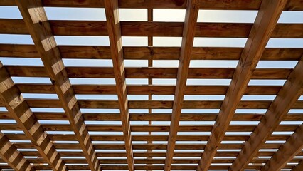 Stunning Wooden Pergola Structure with a Beautiful Sky View for Relaxation and Comfort