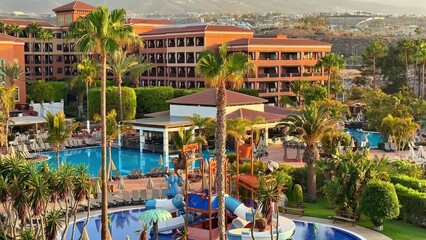 Enjoy luxurious stays at our hotel with amazing pools and thrilling slides in a tropical paradise